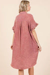 Mittoshop Mineral Wash Cotton Gauze Mini Shirt Dress