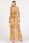 Mittoshop Ruffled Smocked Floral Halter Neck Maxi Dress
