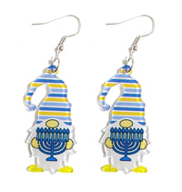 xuzhiyuan Hanukkah Acrylic Dangle Earrings Menorah Wooden Drop Earrings Dove Star of David Jewish Hanukkah Jewelry for Women Holiday-G