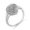 10K White Gold 1/2 Cttw Round & Baguette Cut Diamond Pear Shaped Domed PavÃ© Cluster with Halo Cocktail Ring (H-I Color, SI1-SI2 Clarity) - Size 5