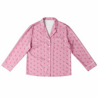 Simple Pink Flamingo Satin Pajamas