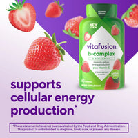 vitafusion B-Complex Gummies with Vitamin C – Strawberry Flavor – 60 Gummies