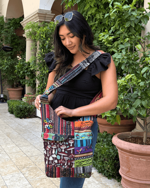 Kathmandu Collection Tribal Stripe Patchwork Hobo Bag Jupiter Gear