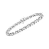 .925 Sterling Silver 1 cttw Brilliant Round-Cut Diamond "X" Link Bracelet (I-J Clarity, I2-I3 Color) - Size 7"