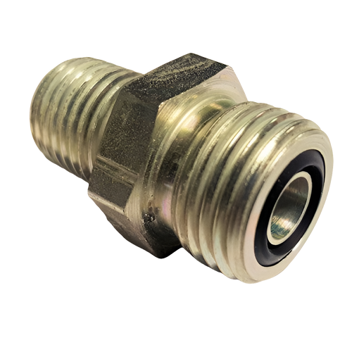 ~6 O-RING FACE SEAL TO 1/4" NPT FITTING (STOCK OIL LINE 24V/COMMON RAIL TO 1/4NPT ADAPTOR)