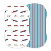 Bamboo Changing Pad Cover Vintage Train Reversible Striped