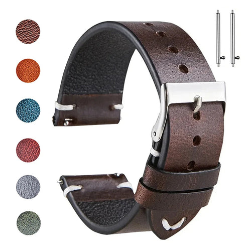 COROS PACE & APEX Oil-Waxed Leather Band with Accent Stitching