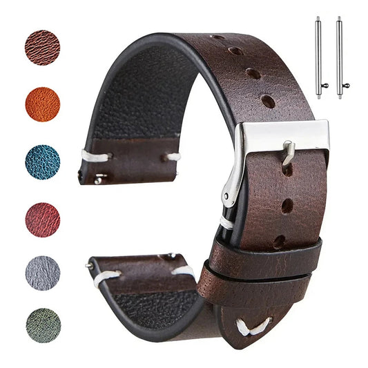 Motorola Moto Watch Oil-Waxed Leather Band, Quick Release