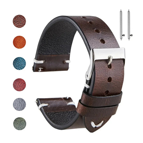 Polar Vantage, Grit X & Ignite Oil-Waxed Leather Band, Accent Stitches