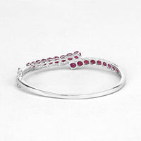 9.10 Carat Glass Filled Ruby .925 Sterling Silver Bangle