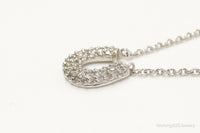 Horse Shoe Cubic Zirconia Sterling Silver Necklace