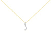 AGS Certified 14K Yellow Gold 2.0 Cttw Baguette and Brilliant Round-Cut Diamond Journey 18" Pendant Necklace (F-G Color, I1-I2 Clarity)