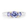 Two Tone Plated 1.07 Carat Genuine Tanzanite .925 Sterling Silver Ring