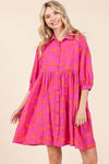 Mittoshop Zebra Print Button Down Shirt Mini Dress