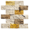 Travertine Beige Gold Noce Mixed Split Face Mosaic Floor and Wall Tile - Livfloors Collection
