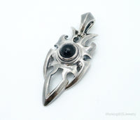 Designer BOMA Black Onyx Modernist Sterling Silver Pendant