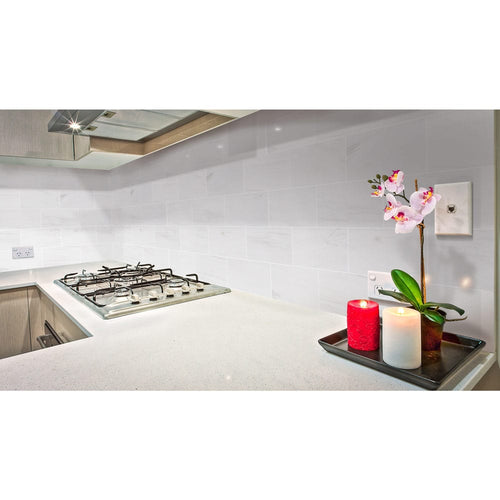 Bianco Dolomite Marble Tile Honed-Wall Collection - Livfloors Collection