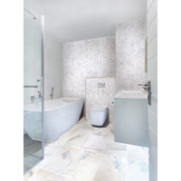 Bianco Ibiza White Marble Tumbled Mosaic Floor and Wall Tile - Livfloors Collection