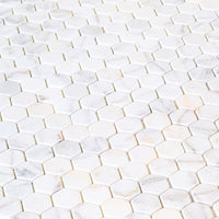 Bianco Ibiza White Marble Tumbled Mosaic Floor and Wall Tile - Livfloors Collection