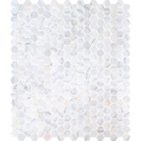Bianco Ibiza White Marble Tumbled Mosaic Floor and Wall Tile - Livfloors Collection