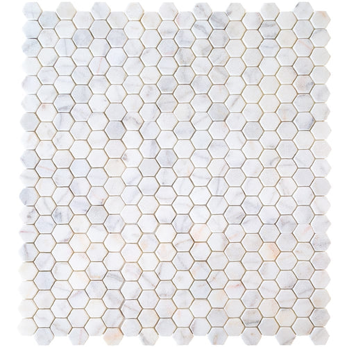 Bianco Ibiza White Marble Tumbled Mosaic Floor and Wall Tile - Livfloors Collection