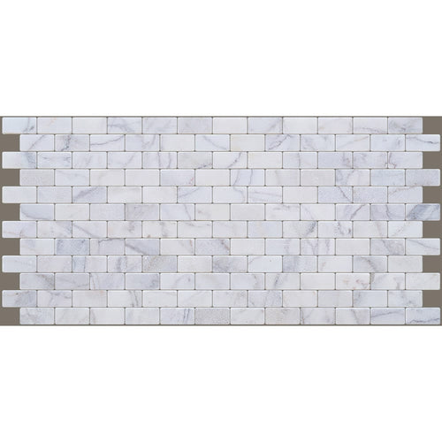 Bianco Ibiza White Marble Tumbled Mosaic Floor and Wall Tile - Livfloors Collection