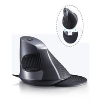 Black Ergonomic Design Vertical Mouse Adjustable DPI Optical Right Hand Mouse Reduce Wrist Pain 6 Buttons Modern Mouse For Computers Laptops PC