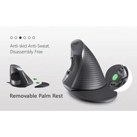 Black Ergonomic Design Vertical Mouse Adjustable DPI Optical Right Hand Mouse Reduce Wrist Pain 6 Buttons Modern Mouse For Computers Laptops PC