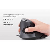 Black Ergonomic Design Vertical Mouse Adjustable DPI Optical Right Hand Mouse Reduce Wrist Pain 6 Buttons Modern Mouse For Computers Laptops PC