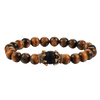 Black Lava Stone Crown Charm Tiger Eye Beads Bracelet For Men Women Braided Bracelets Handmade Adjustable Couple Distance Bracelets Lava Stone Beads Essential Oil Diffuser Adjustable Bracelet With King Queen Crown Charm