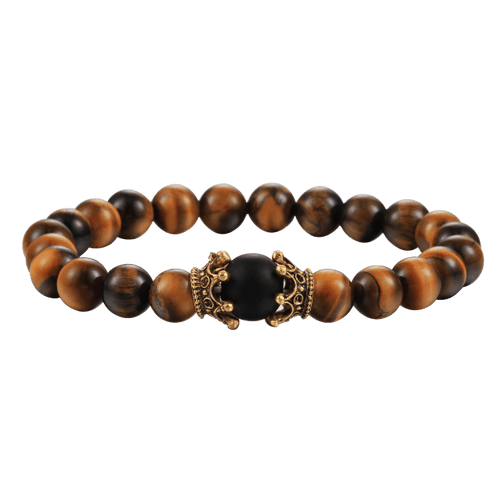 Black Lava Stone Crown Charm Tiger Eye Beads Bracelet For Men Women Braided Bracelets Handmade Adjustable Couple Distance Bracelets Lava Stone Beads Essential Oil Diffuser Adjustable Bracelet With King Queen Crown Charm
