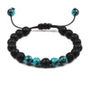 Black Lava Stone Crown Charm Tiger Eye Beads Bracelet For Men Women Braided Bracelets Handmade Adjustable Couple Distance Bracelets Lava Stone Beads Essential Oil Diffuser Adjustable Bracelet With King Queen Crown Charm