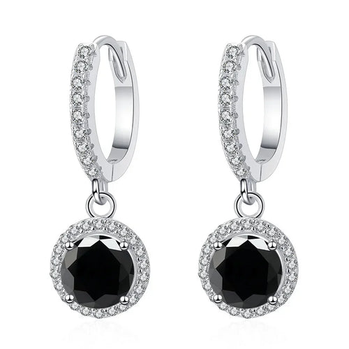 1Ct 6.5mm Blue Green Moissanite Drop Earrings For Women S925 Sterling