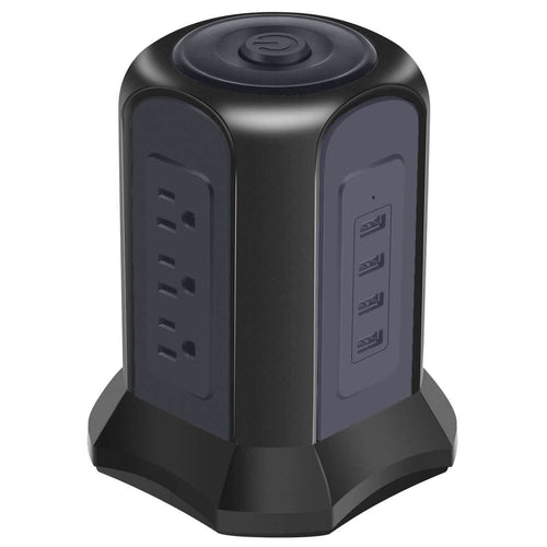 Power Strip Tower with 9 AC-Outlets and 4 USB Charging Ports Switch Control