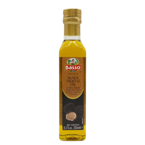 Basso 1904 Black Truffle Infused Extra Virgin Olive Oil – Gourmet Finishing Oil – 250 ml (8.5 fl oz)