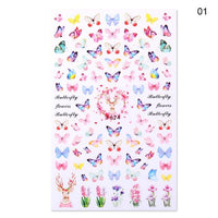 Blue Butterfly 3D Nail Stickers Flowers Leaves Self Adhesive Transfer Sliders Wraps Manicures Foils Decorations Decoration Tattoo Manicure Transfer Nail Decals Flowers Butterfly Designs Nails Supply Manicure Tips Design Nail Decoration