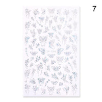 Blue Butterfly 3D Nail Stickers Flowers Leaves Self Adhesive Transfer Sliders Wraps Manicures Foils Decorations Decoration Tattoo Manicure Transfer Nail Decals Flowers Butterfly Designs Nails Supply Manicure Tips Design Nail Decoration