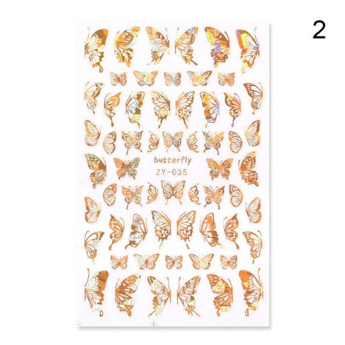 Blue Butterfly 3D Nail Stickers Flowers Leaves Self Adhesive Transfer Sliders Wraps Manicures Foils Decorations Decoration Tattoo Manicure Transfer Nail Decals Flowers Butterfly Designs Nails Supply Manicure Tips Design Nail Decoration