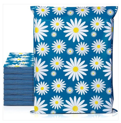 Blue Daisy Poly Mailers Size 10x13 Shipping Bags