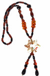 Blue Star Glass Pendant Necklace Long Beaded Adjust Boho