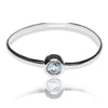 Blue Topaz Sterling Silver Bezel Ring Minimalist Promise