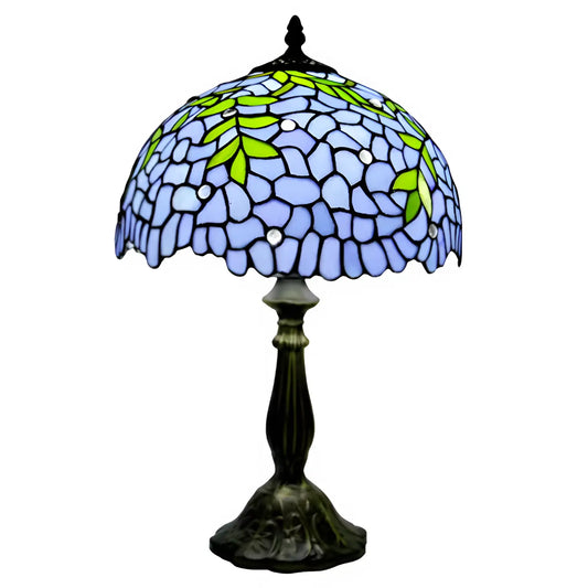 Blue Wisteria Glass Tiffany-Style Lamp