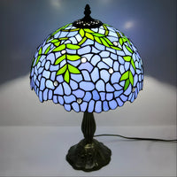 Blue Wisteria Glass Tiffany-Style Lamp