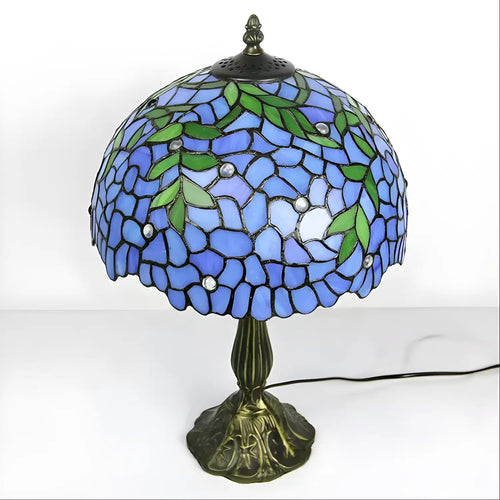Blue Wisteria Glass Tiffany-Style Lamp