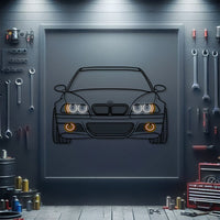 E46 Front View Metal Neon Car Wall Art - MTN0084