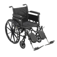Cruiser X4 Lightweight Dual Axle Wheelchair with Adjustable Detachable Arms, Full Arms, Elevating Leg Rests, 20" Seat RIO Medical Supplies