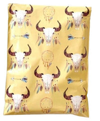 Boho Bull Western Poly Mailers Size 10x13 Colorful Shipping Bags