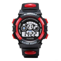 Boys Sports Military Kids Digital Watches Student Childrens Watch Fashion Luminous Led Alarm Camouflage Green Waterproof 7 Color Led Backlight Multifuction Wristwatch For Boys Girls