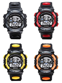 Boys Sports Military Kids Digital Watches Student Childrens Watch Fashion Luminous Led Alarm Camouflage Green Waterproof 7 Color Led Backlight Multifuction Wristwatch For Boys Girls