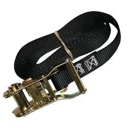 1" x 25 Ft Endless Wrap Ratchet Strap - 4,500 Lb. Black Made in USA Webbing